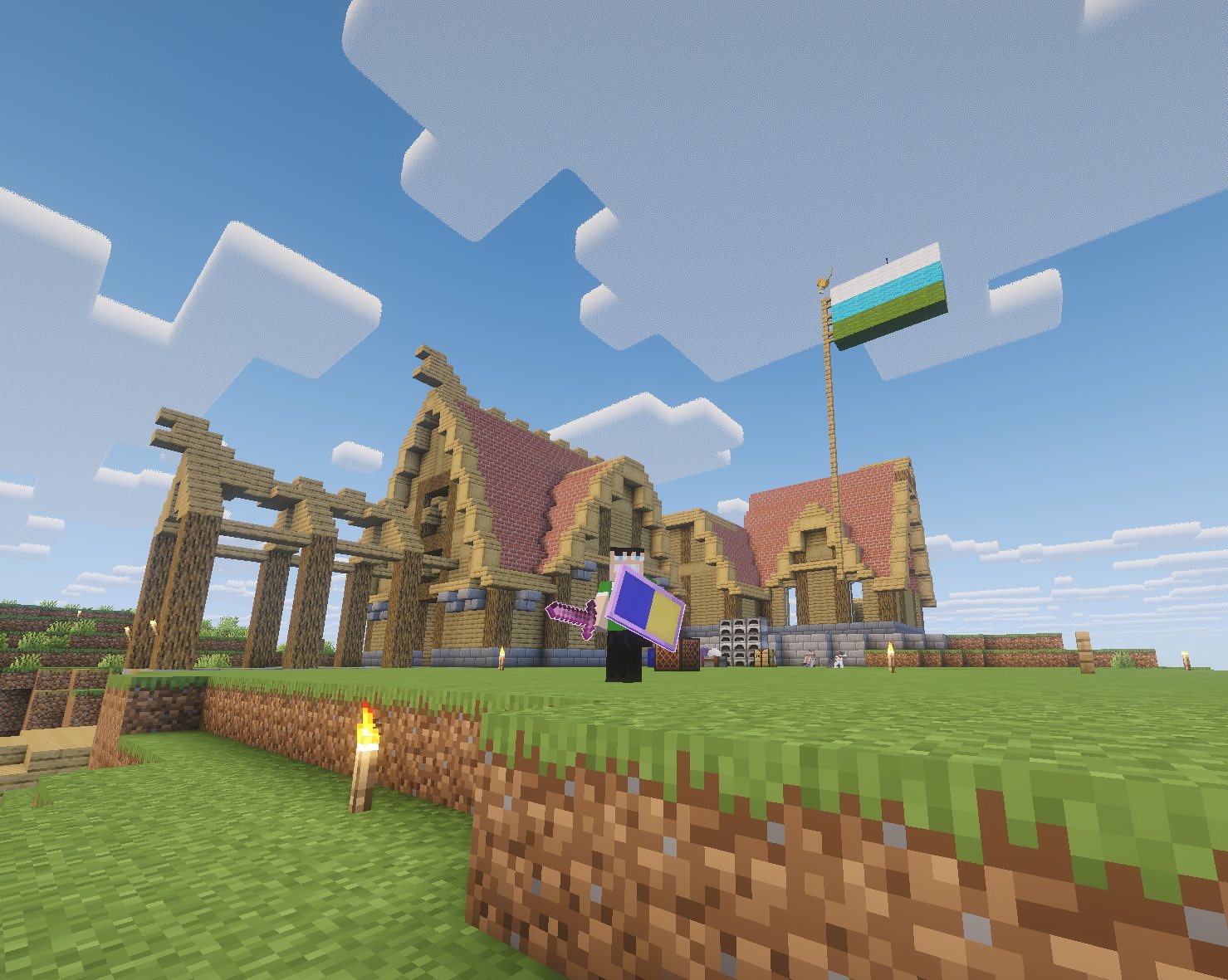 the manor with the flag